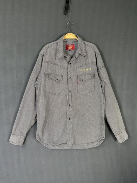 Workers - Dogman Pearl Snap Button Houndstooth Long Sleeves
