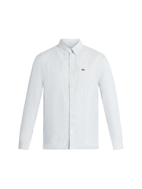 LACOSTE logo-appliquÃ© striped shirt