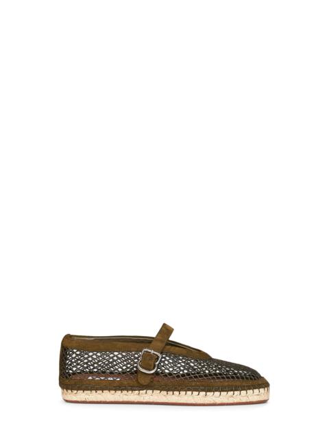 Alaïa Alaïa Women Camouflage Green Fishnet And Suede Espadrilles