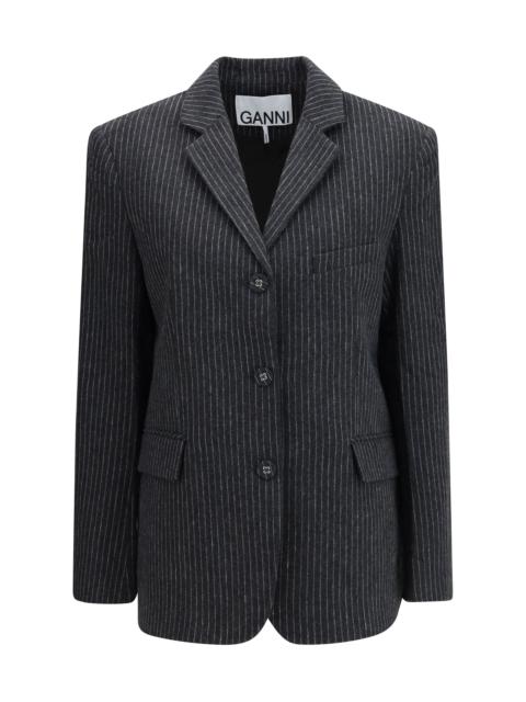 GANNI Ganni Women Pinstripe Wool Blazer