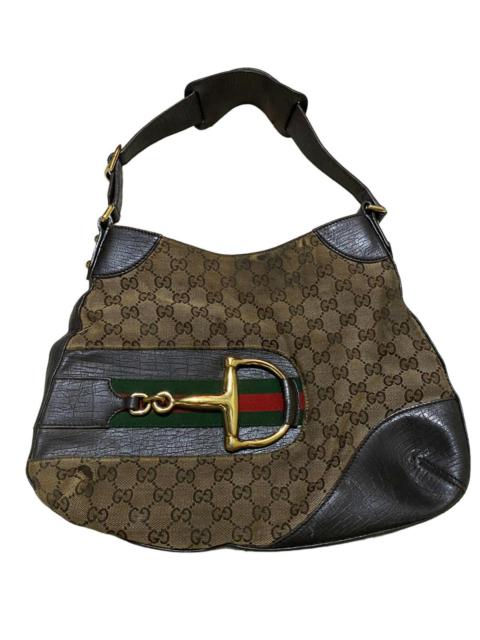 GUCCI Authentic GUCCI Monogram Canvas Hasler Hobo Bag