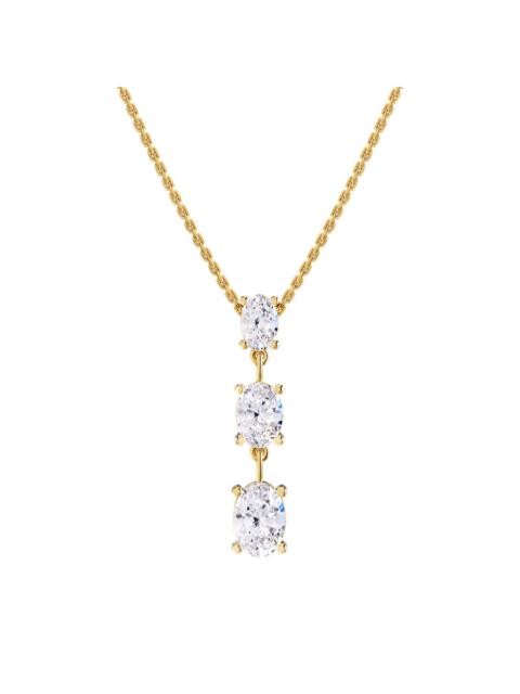 Other Designers Diamond2Deal 14k Yellow Gold 2.20 Ct Oval Cut Lab Grown Diamond Pendant Necklace 18" Chain VVS-VS, E
