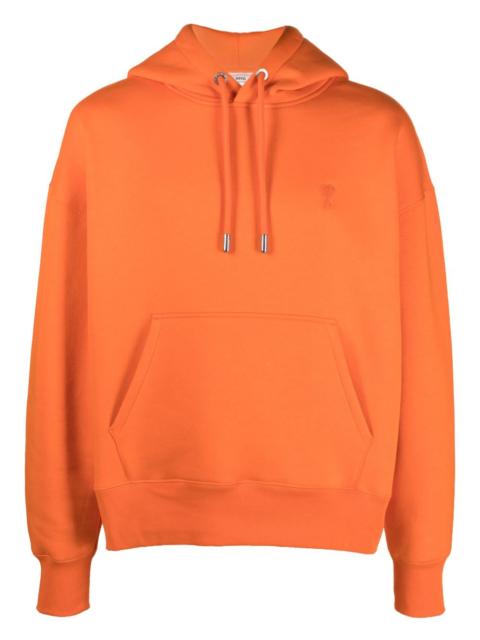 AMI Paris embroidered-motif drawstring hoodie