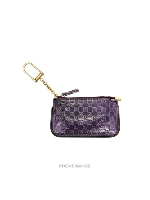 GUCCI Gucci Key Pouch Cles - GG MicroGuccissima Patent Purple