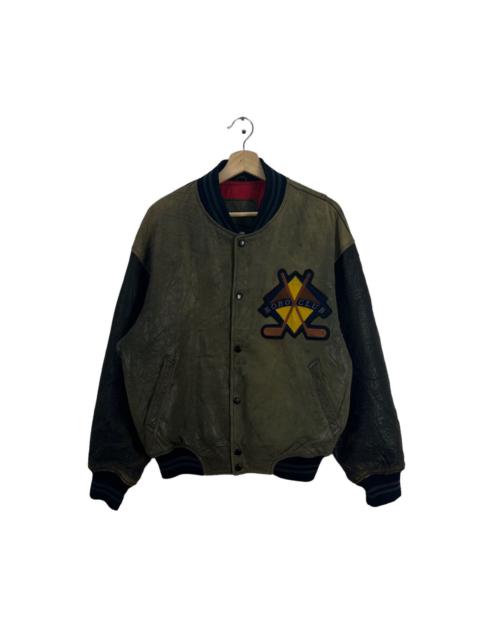 Other Designers VINTAGE LEATHER VARSITY JACKET ROBO COLLECTIONCLUB BIG LOGO