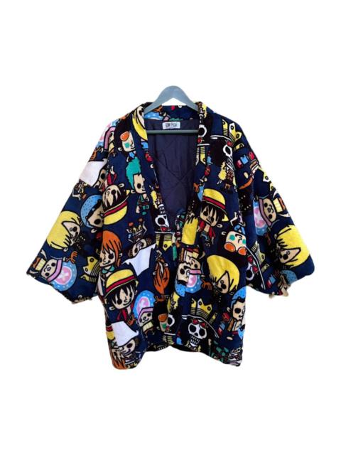 Other Designers One Piece Characters Fleece Overprint Kimono Jacket