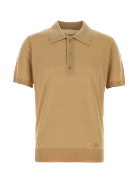 Valentino Valentino Garavani Men Camel Wool Polo Shirt