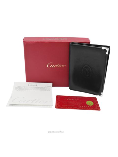 Cartier Pocket Organizer Wallet - Black & Burgundy Leather