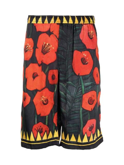 ENDLESS JOY FLORAL-PRINT SILK SHORTS