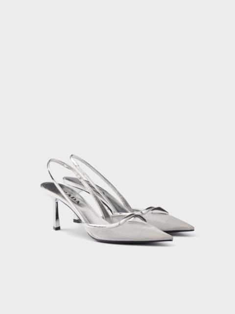 Prada Mesh fabric slingback pumps