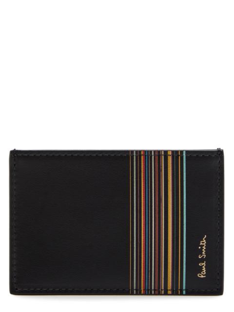 Paul Smith Paul Smith Signature Striped Logo Leather Card Holder
