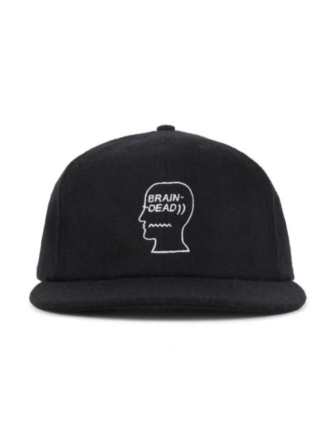 BRAIN DEAD Flannel Logohead 6 Panel Hat - Black
