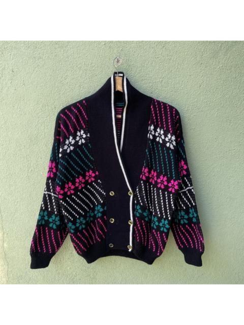 Other Designers Homespun Knitwear - Japanese Vintage FullPrint Multicolor Cardigan Knitwear RARE