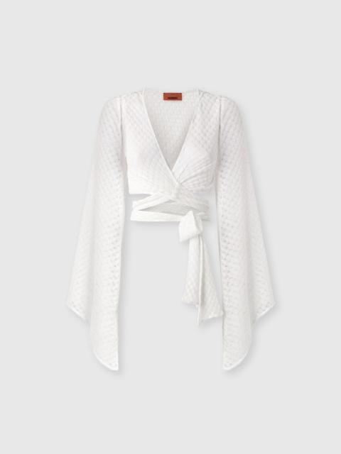 Missoni Wrap top in lamé viscose with raschel workmanship
