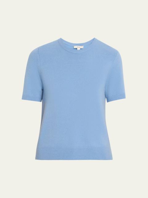 Vince Cashmere-Blend Short-Sleeve Crewneck Sweater