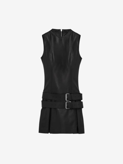 Alexander McQueen Leather Double Belt Mini Dress
