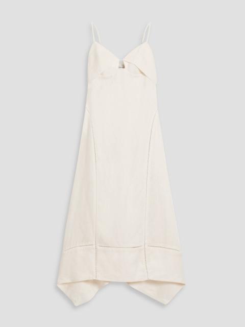 SIMKHAI Val draped linen midi dress