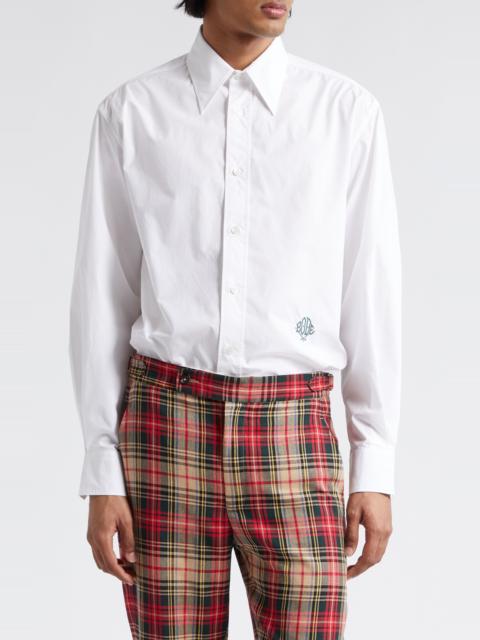 BODE Monogrammed Cotton Poplin Button-Up Shirt