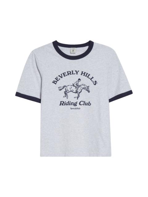 Sporty & Rich Sporty & Rich Riding Club Graphic Ringer T-Shirt in Heather Gray/Dark Navy at Nordstrom
