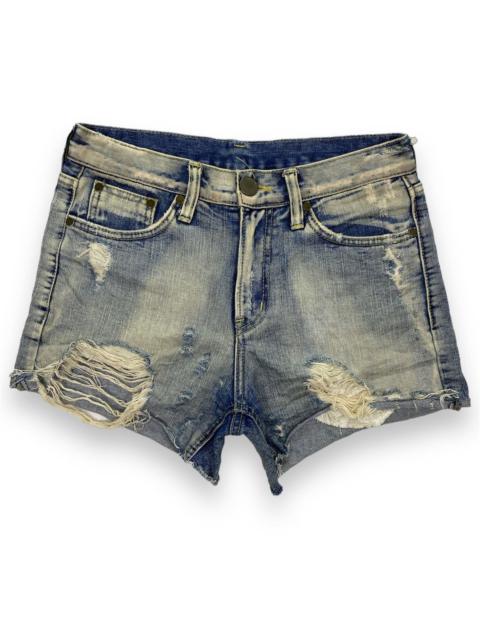 Japanese Brand - Laguna Moon Dirty Distressed Denim Shorts