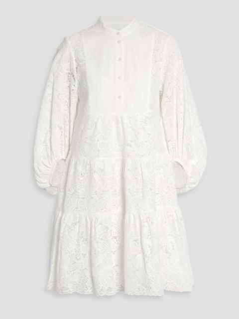 Erdem Cotton-blend crocheted lace mini dress