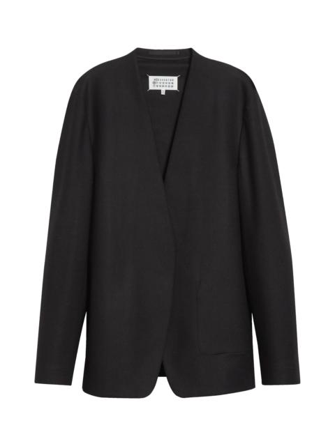 Maison Margiela Maison Margiela Minimal Virgin Wool Blazer in Black at Nordstrom