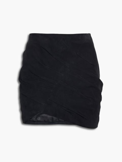 Other Designers Caray gathered suede mini skirt