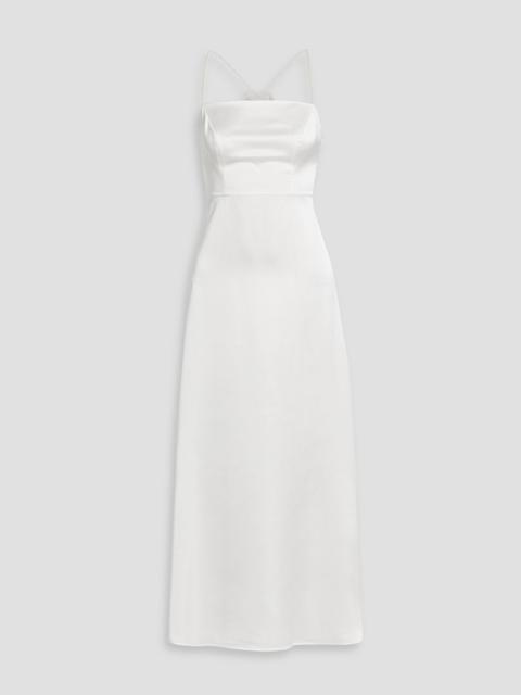 Other Designers Emma faux pearl-embellished satin maxi dress