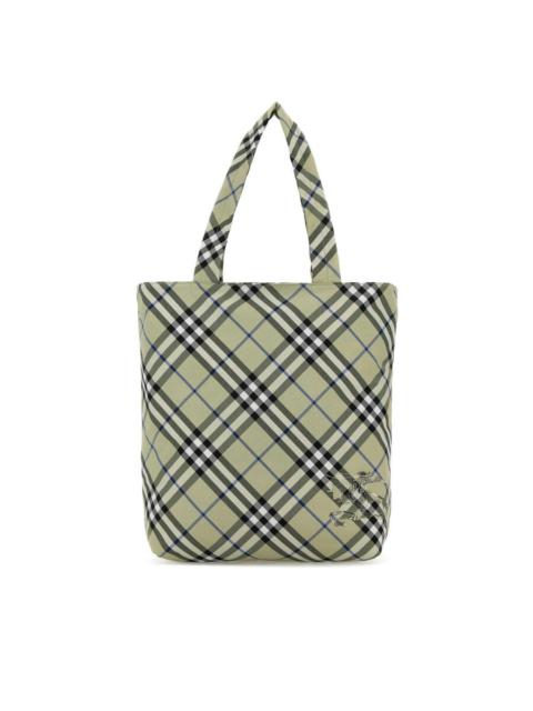 Burberry Burberry Equestrian Knight-Embroidered Checked Tote Bag