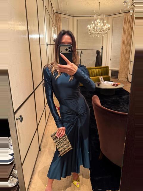 Victoria Beckham Frances Midi Dress In Dark Teal