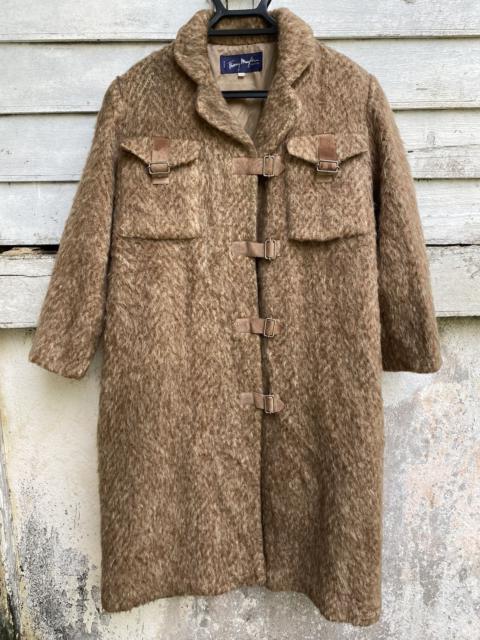 Other Designers Vintage - Archival 80s Thierry Mugler Fur Mohair Leather Strap Coat