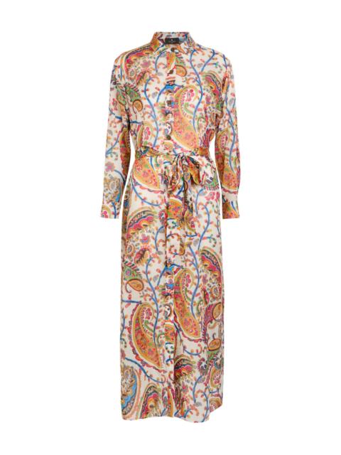 Etro Etro Patterned Cotton Midi Shirt Dress