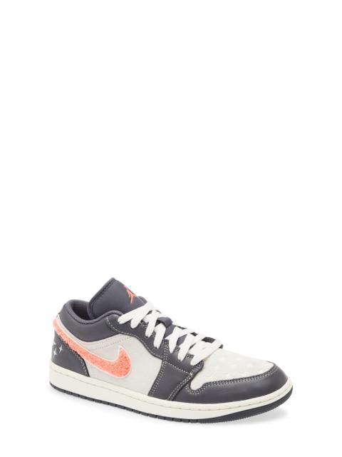 Jordan Air Jordan 1 Low Basketball Sneaker in Light Graphite/Sail/Punch at Nordstrom