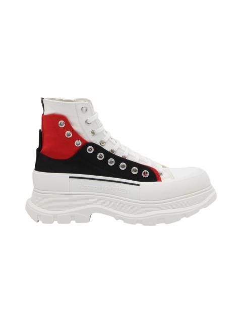 Alexander McQueen White Black And Red Canvas Boots