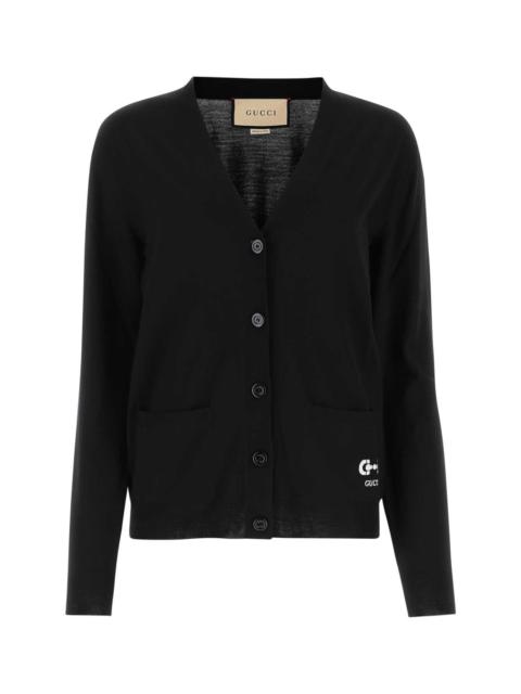 GUCCI Gucci Women Black Stretch Wool Blend Cardigan