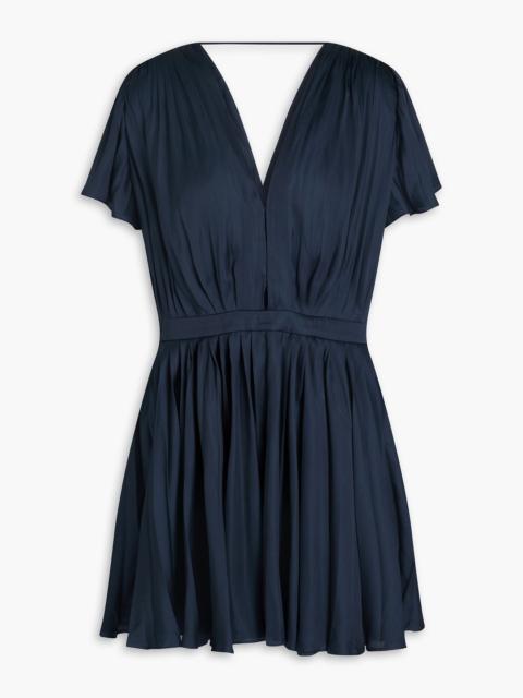 maje Pleated satin mini dress