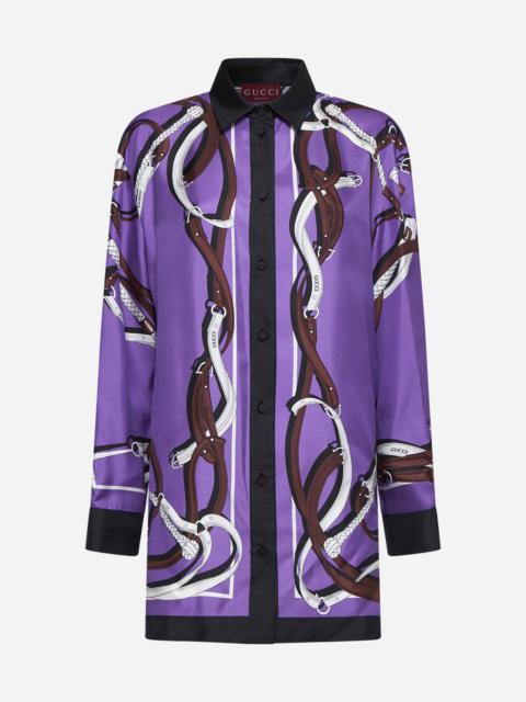 Print silk shirt