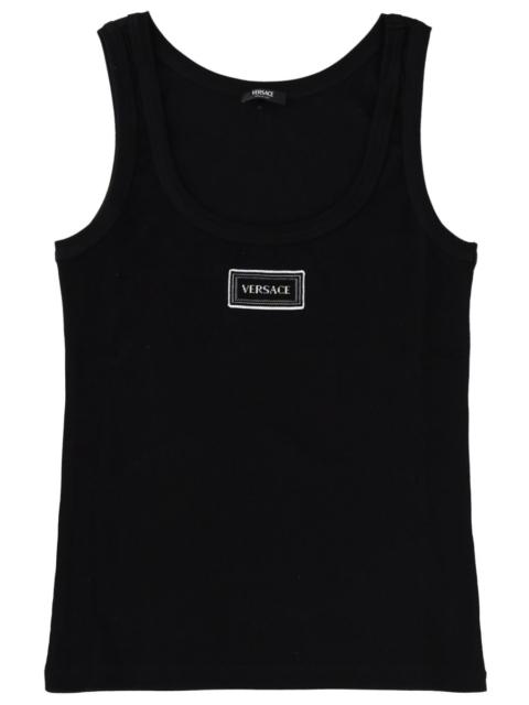 VERSACE COTTON TANK TOP WITH LOGO