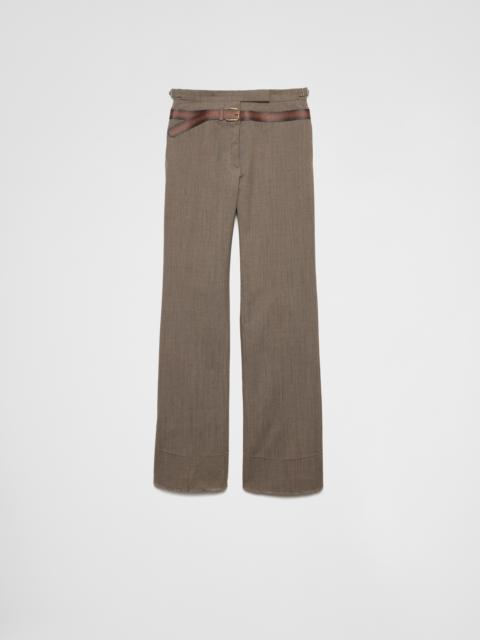 Prada Technical wool pants with printed belt
