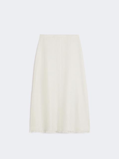 'S Max Mara Cotton and linen basketweave skirt - IVORY