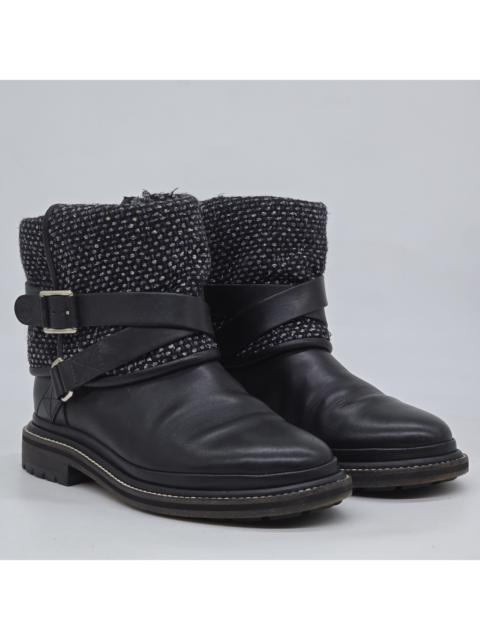 CHANEL Chanel - Leather and Tweed Foldover Short Boot