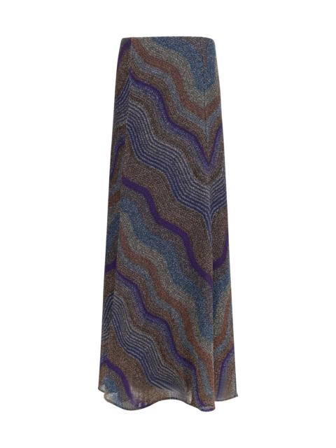 Missoni Missoni Sequined Chevron Lamé Viscose Skirt Multicolor