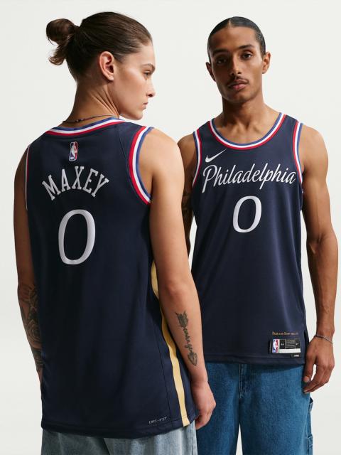 Nike Tyrese Maxey Philadelphia 76ers City Edition Men's Nike NBA Swingman Jersey