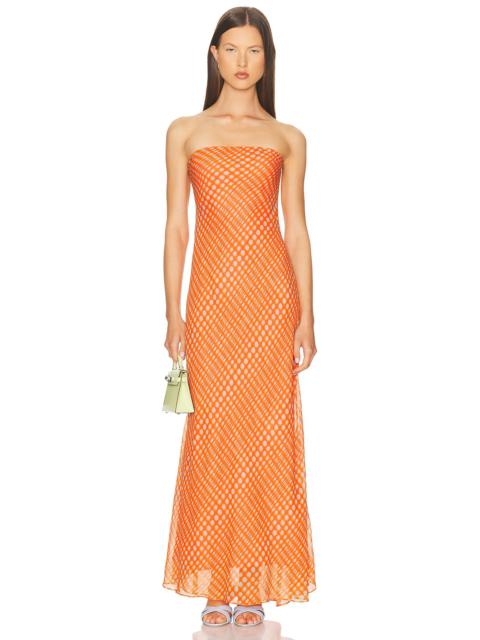 CHRISTOPHER JOHN ROGERS Strapless Maxi Dress
