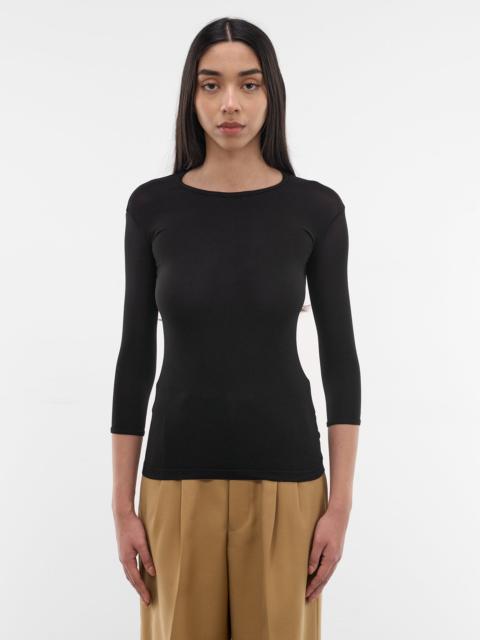 Junya Watanabe Black Nylon Three-Quarter Tee