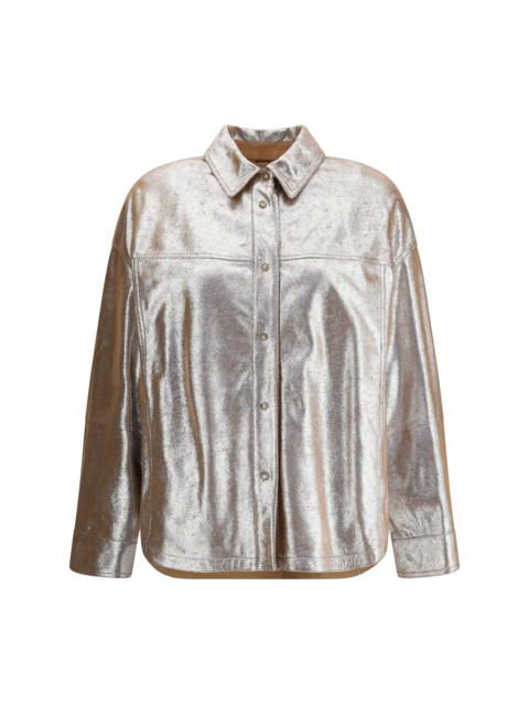 Brunello Cucinelli Women Oversize Leather Shirt