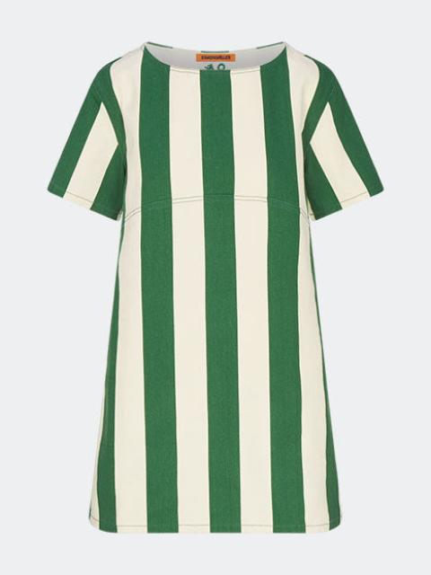 SIMONMILLER Sahara Short Sleeve Mini Dress In Gummy Green/Ecru