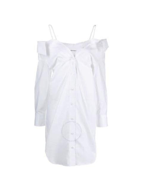 alexanderwang.t T by Alexander Wang Ladies Bright White Off-Shoulder Shirt Dress