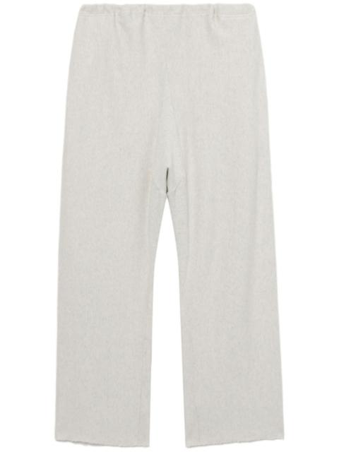 Grey Straight-Leg Cotton Track Pants