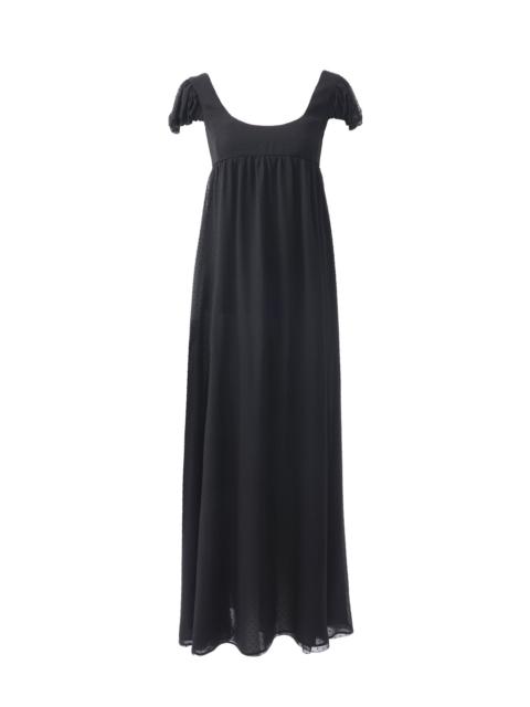 Chloé PUFF-SLEEVE LONG DRESS IN SILK PLUMETIS